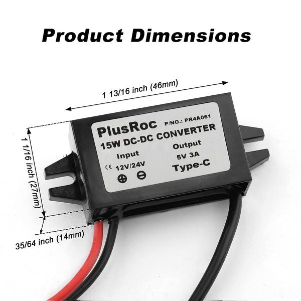 Imagem de Módulo DC-DC Step Down conversor impermeável de 12V/24V para 5V