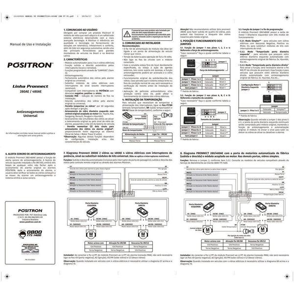 Imagem de Módulo de Acionamento de 2 Vidros Elétricos Pronnect 280ae Positron