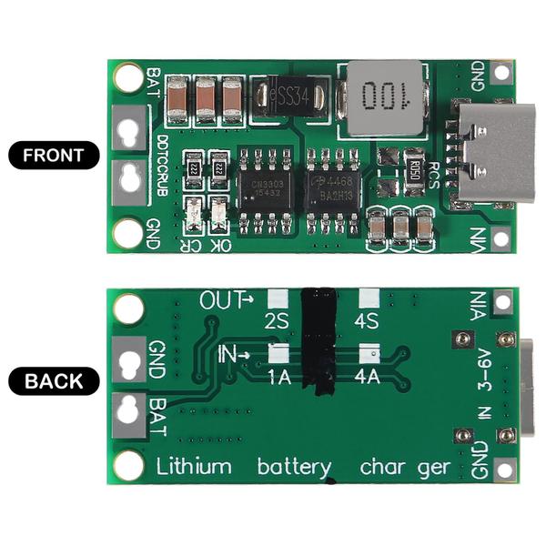 Imagem de Módulo de alimentação Step-Up ATNSINC Multi-Cell Type-C USB 2S 3S 4S