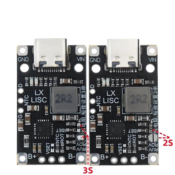 Módulo de Carregamento de Bateria de Lítio Tipo-C USB 15W - 8.4V/12.6V 1.5A com Indicador Imagem de Módulo de Carregamento de Bateria de Lítio Tipo-C USB 15W - 8.4V/12.6V 1.5A com Indicador