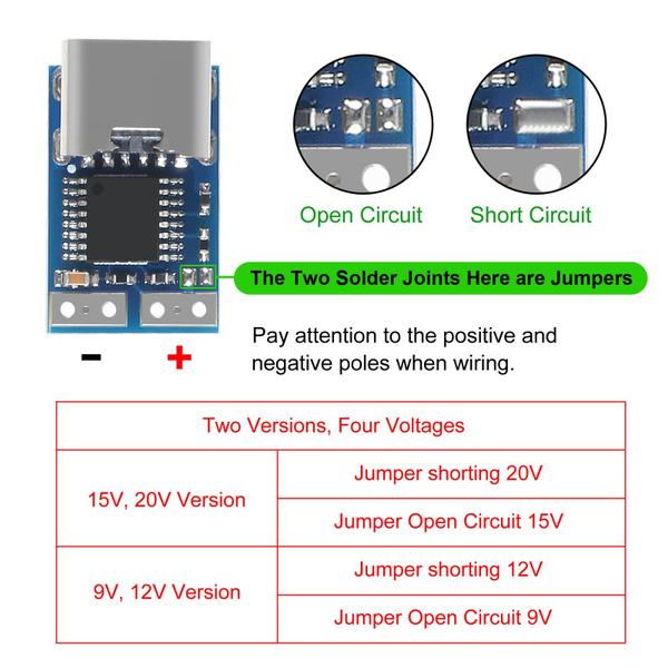 Imagem de Módulo de disparador de energia DORHEA PDC004/PDC003 Type-C PD 15V