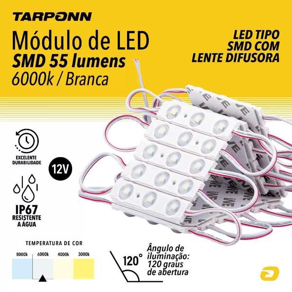 Imagem de Módulo De Led Placa Com 3 Led 12V 5 Peças