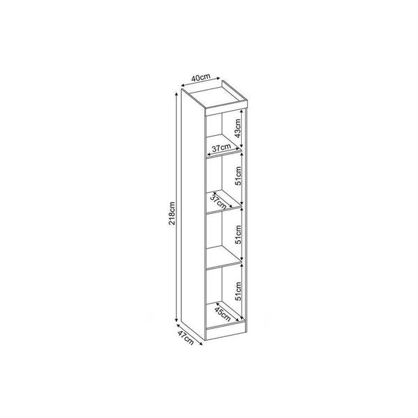 Imagem de Módulo de Quarto Guarda Roupa Módena 71000 c/ 1 Porta Amendola/Branco - Demóbile