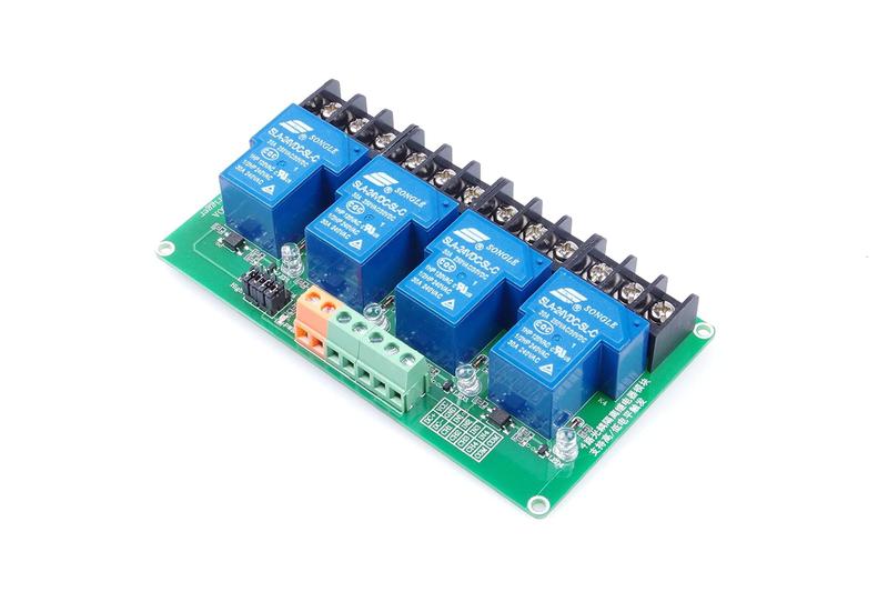 Imagem de Módulo de relé KNACRO de 4 canais DC 12V 30A para controle PLC