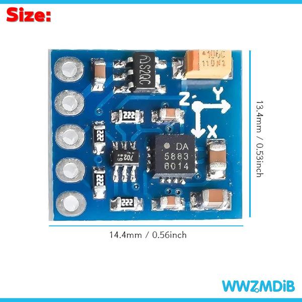 Imagem de Módulo de sensor de magnetômetro de bússola GY-271 QMC5883L de 3 eixos x2