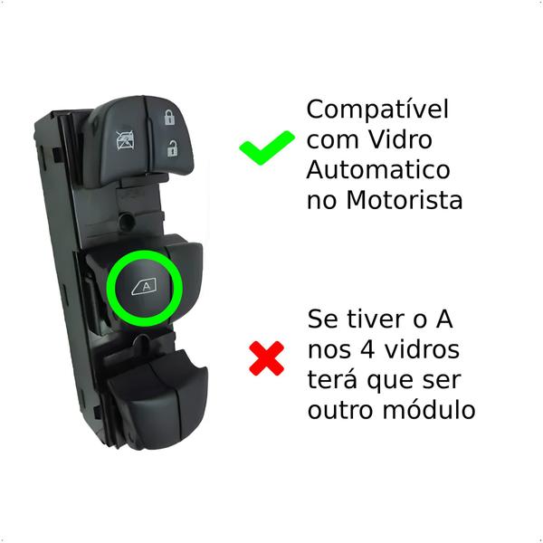 Imagem de Modulo de Vidro Tury com Anti-esmagamento PRO4.88EH Nissan Kicks 2017 em diante