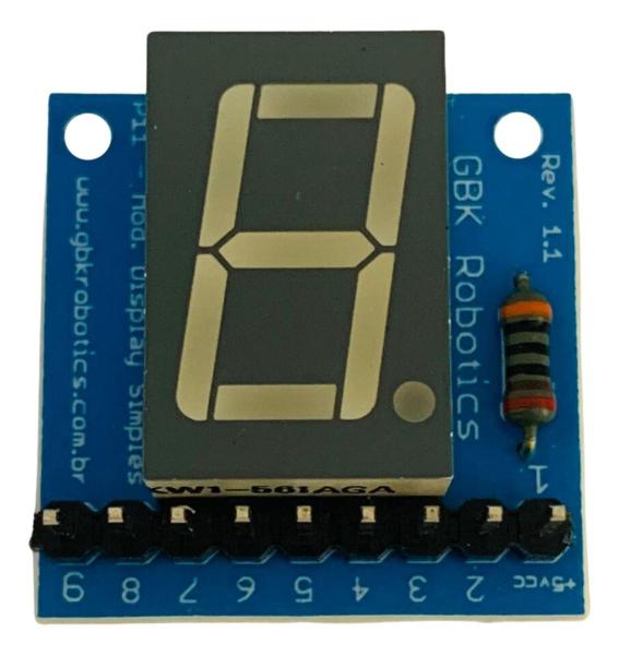 Imagem de Módulo Display 7 Segmentos Anodo Comum Gbk P11 Para Arduino