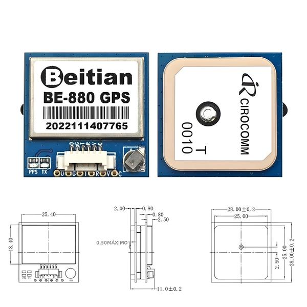 Imagem de Módulo GPS Beitian De Ultra Baixa Potência Com Antena Para Veículos Drones Receptor GNSS M10050