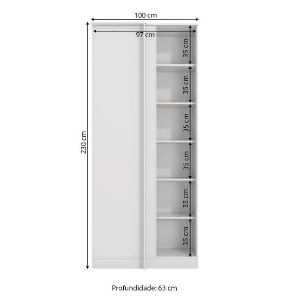 Imagem de Modulo Guarda-Roupa de Canto Adapt 5 Prateleiras Branco - Kappesberg