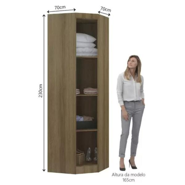 Imagem de Modulo Guarda Roupa Eucamoveis Paris  Canto Diagonal 1 Porta