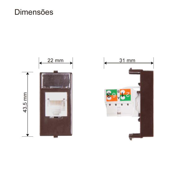 Imagem de Módulo Informática RJ45 CAT5E Marrom Infiniti Margirius