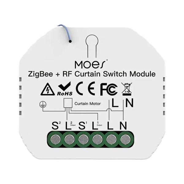 Imagem de Módulo Inteligente Zigbee/RF433 para Cortinas e Persianas Motorizadas - Controle via MQTT