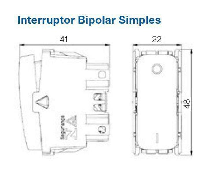 Imagem de Módulo Interruptor Bipolar 250V - Simples 10A - Composé Branco 13203024 - WEG