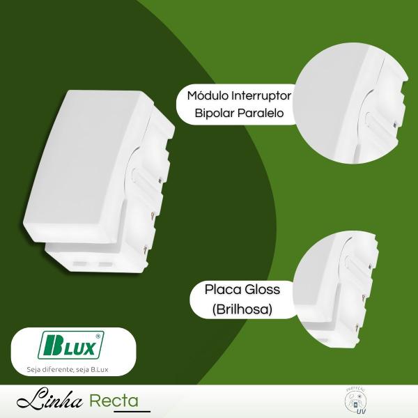 Imagem de Modulo Interruptor Bipolar Paralelo Recta Santin - B.Lux