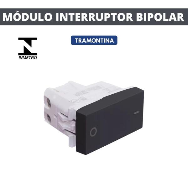 Imagem de Módulo interruptor bipolar simples 10a/250v liz grafite tramontina