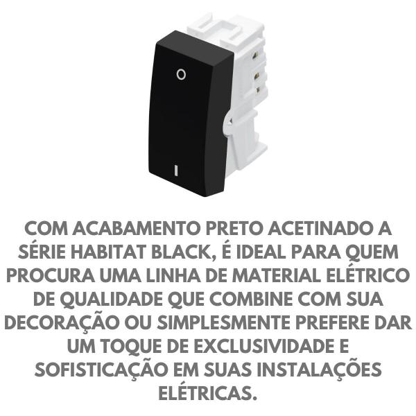 Imagem de Módulo interruptor bipolar simples 20a/250v~ - habitat black