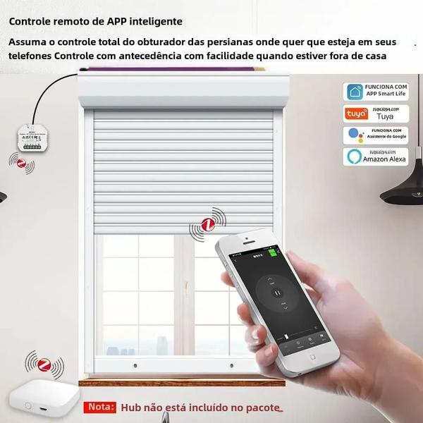 Módulo Interruptor de Cortina Inteligente Zigbee/RF433 - Smart Life/Tuya App Imagem de Módulo Interruptor de Cortina Inteligente Zigbee/RF433 - Smart Life/Tuya App