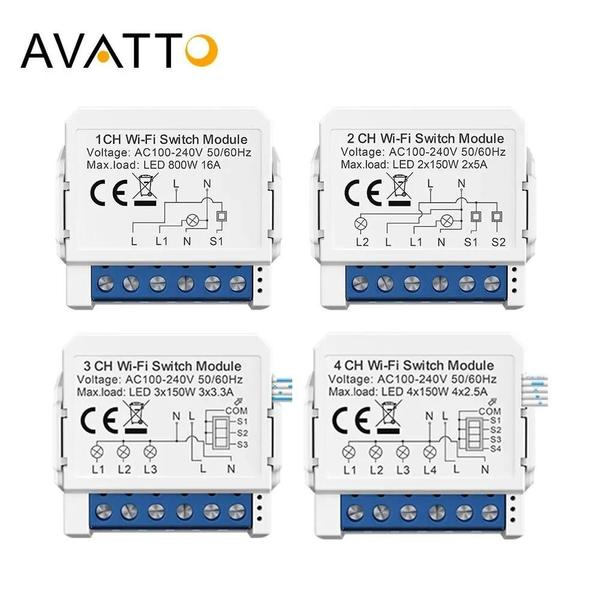 Imagem de Módulo Interruptor de Luz Wi-Fi Inteligente Tuya - 1/2/3/4 Gangues - Controle DIY