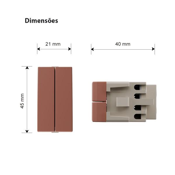 Imagem de Módulo Interruptor Duplo 2 em 1 Simples cor Nutshell Sleek Margirius