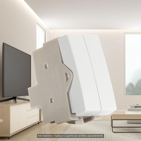 Módulo Interruptor Duplo 2 em 1 Simples Sleek Branco Margirius Imagem de Módulo Interruptor Duplo 2 em 1 Simples Sleek Branco Margirius