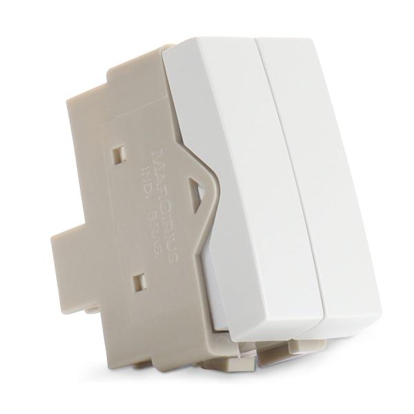 Módulo Interruptor Duplo 2 em 1 Simples Sleek Branco Margirius Imagem de Módulo Interruptor Duplo 2 em 1 Simples Sleek Branco Margirius
