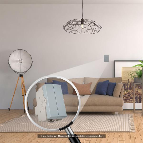 Módulo Interruptor Duplo Simples 10A Gris Infiniti Margirius Imagem de Módulo Interruptor Duplo Simples 10A Gris Infiniti Margirius