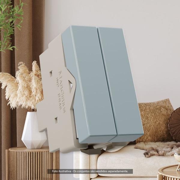 Módulo Interruptor Duplo Simples 10A Gris Infiniti Margirius Imagem de Módulo Interruptor Duplo Simples 10A Gris Infiniti Margirius