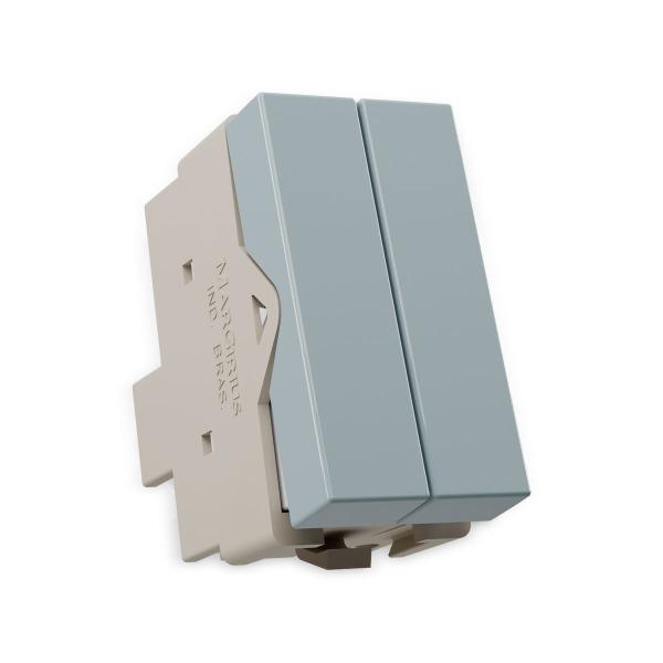 Módulo Interruptor Duplo Simples 10A Gris Infiniti Margirius Imagem de Módulo Interruptor Duplo Simples 10A Gris Infiniti Margirius