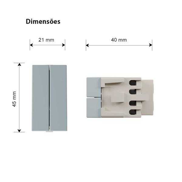 Módulo Interruptor Duplo Simples 10A Gris Infiniti Margirius Imagem de Módulo Interruptor Duplo Simples 10A Gris Infiniti Margirius
