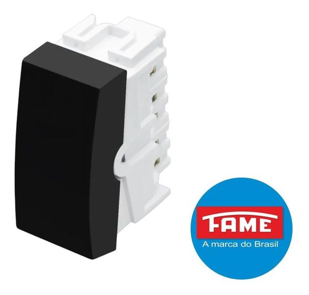 Imagem de Módulo Interruptor intermediário preto 16A/250V Habitat Black - Fame