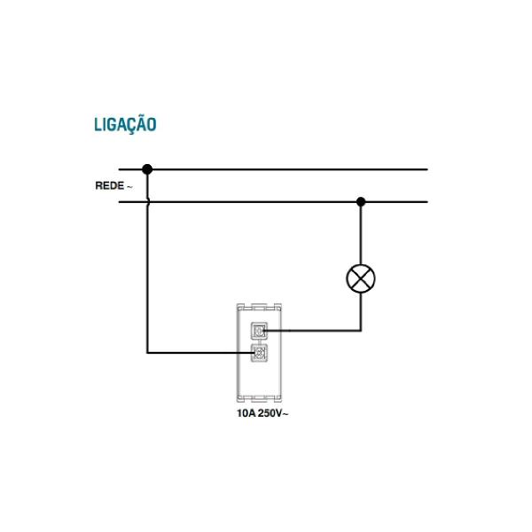 Imagem de Modulo Interruptor Simples 6A 250V Branco ARIA TRAMONTINA