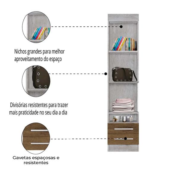 Imagem de Modulo JA Mesa de Cabeceira Alto Georgia Avelã / Jequitibá 