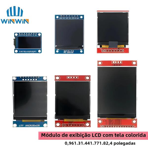 Imagem de Módulo LCD TFT Full Color IPS SPI HD 7P 65K Cores 80x160 Para Arduino 096 13 144 177 18 24 28