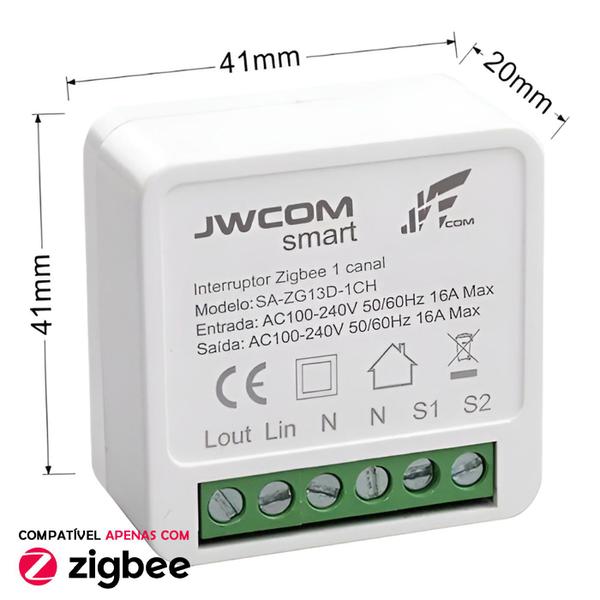 Imagem de Modulo Mini Inteligente Interruptor 16A 1CH Zigbee JWCOM SA-ZG13-1CH