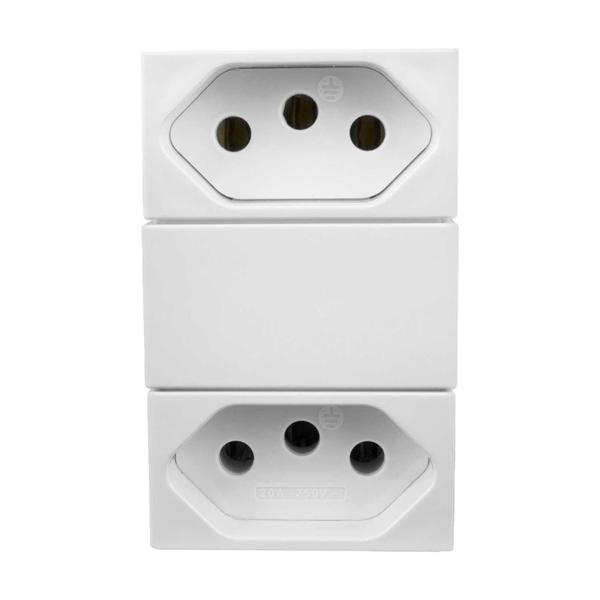 Imagem de Módulo Monobloco com 2 Tomadas Separadas 20A 250V Linha Slim Ilumi - 86121