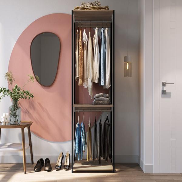 Imagem de Módulo para Closet com Cabideiro e Prateleira 183x45x57cm Prodecor