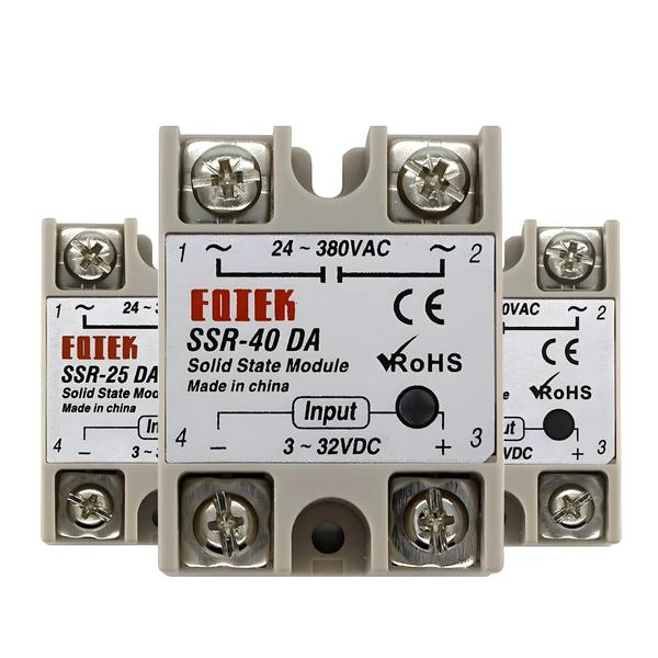 Imagem de Módulo Relé de Estado Sólido SSR-10DA/25DA/40DA - Alta Qualidade 10A/25A/40A (3-32V DC)