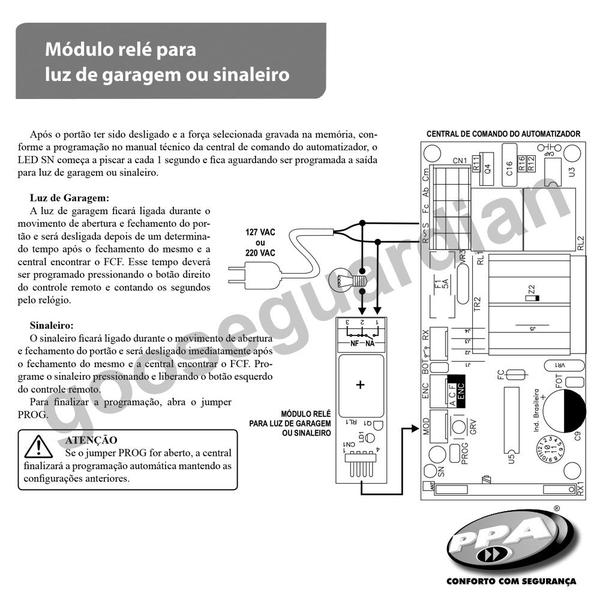 Imagem de Módulo Relé Placa Luz Garagem Sinaleira Trava Original Ppa