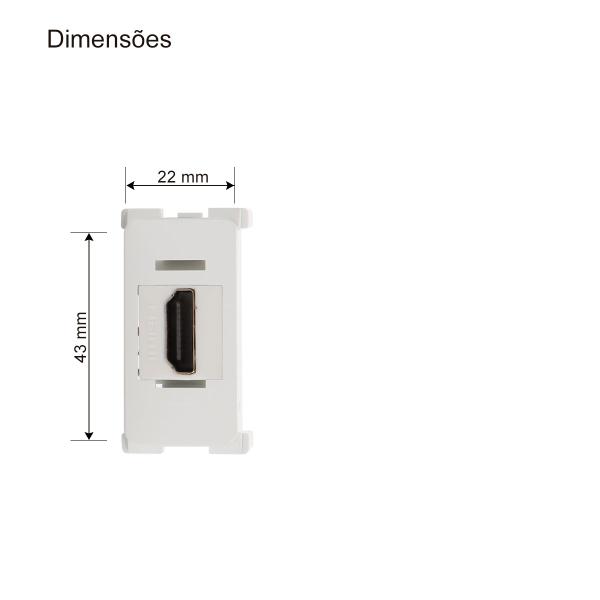 Imagem de Módulo Tomada cabo Hdmi Femea Branco B3 Margirius