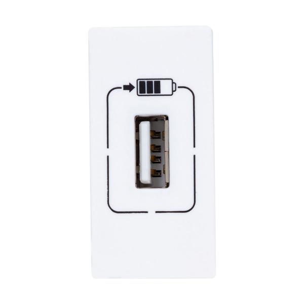 Imagem de Módulo Tomada Carregador USB 1,5A Branco 615088BC Pial Plus+