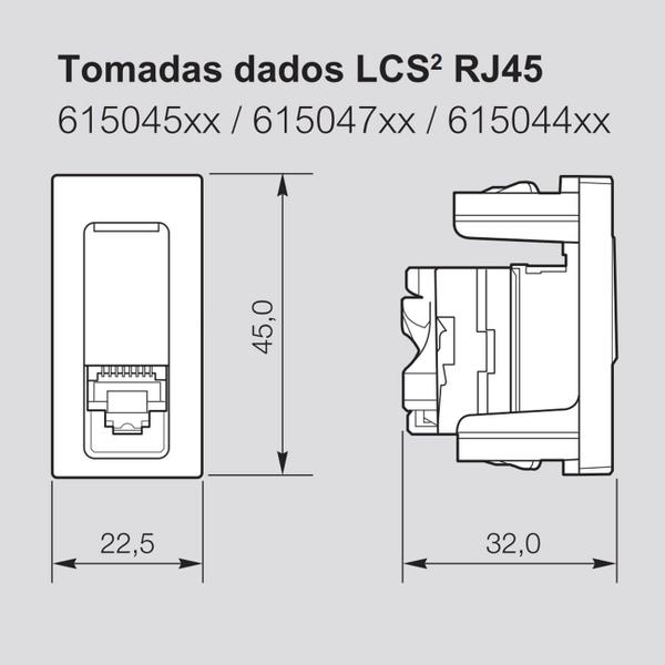 Imagem de Módulo Tomada Dados LCS2 RJ45 CAT5e Branco PIAL Plus+ 615045BC Legrand