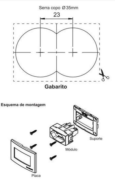 Imagem de Módulo Tomada Para Móveis Margirius Branca - Conector Hdmi