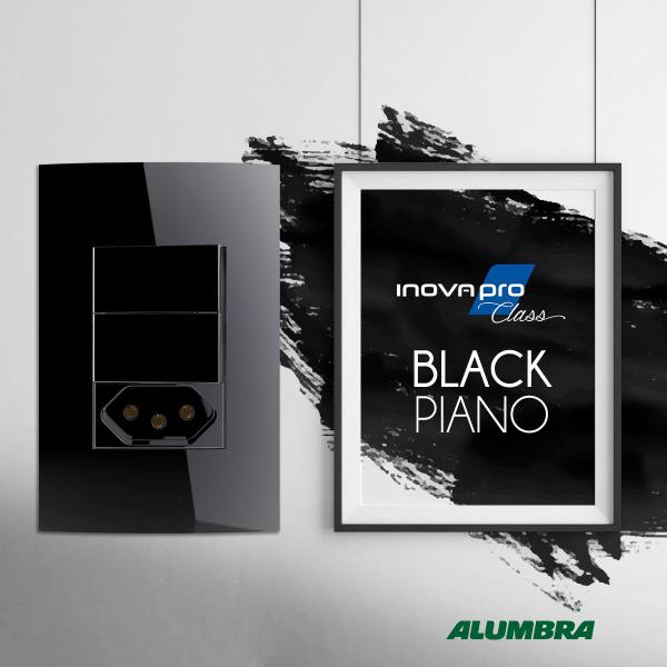 Imagem de Módulo Tomada Rede RJ45 Black Piano Pro Class 85516 Alumbra