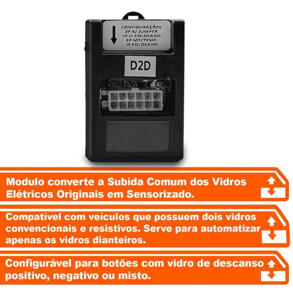 Imagem de Módulo Vidro Elétrico Sensorizado THT Sportage 1993 a 2010 Soul 2008 a 2014 2P Dianteiro