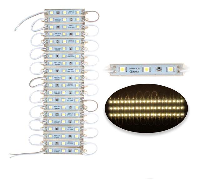 Imagem de Módulos De Led 3 Leds Branco Quente 5050 6500k 12v 0,72w