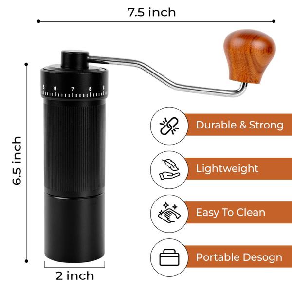 Imagem de Moedor de café Aviation Aluminium Manual, ajuste de 12 níveis