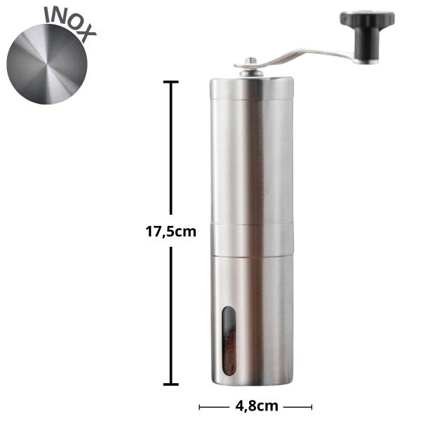 Moedor de Café Grãos Manual Inox Portátil Cerâmica - Novo Sec Imagem de Moedor de Café Grãos Manual Inox Portátil Cerâmica