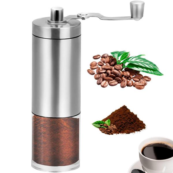 Imagem de Moedor de Café Grãos Portátil Manual Inox e Cerâmica Premium