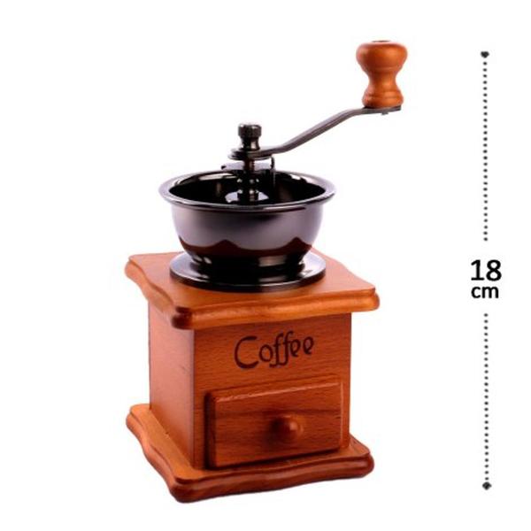 Imagem de Moedor de Café Manual 18cm Madeira Retrô  Código: 50992