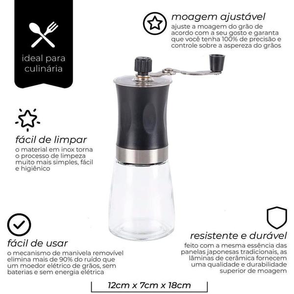 Moedor de Café Manual Com Núcleo em Cerâmica - GS Imagem de Moedor de Café Manual Com Núcleo em Cerâmica